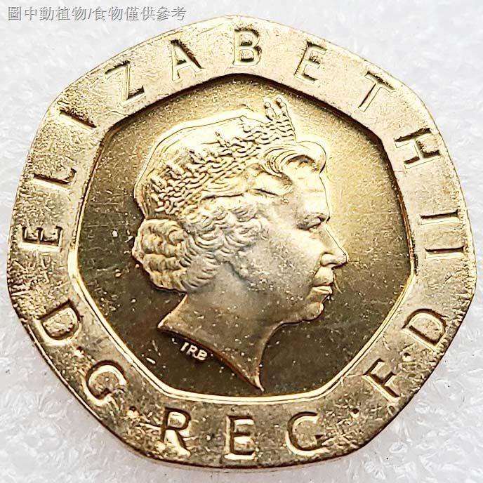 [紀念幣]皇家玫瑰 英國 2000-08年 20便士白銅硬幣 女王伊麗莎白21.5毫米