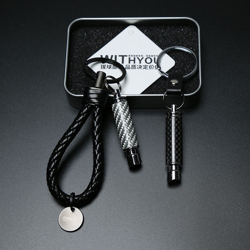 新款 免運 JDM潮流改裝汽車鑰匙扣碳纖維排氣管鑰匙圈男創意個性鑰匙環吊飾