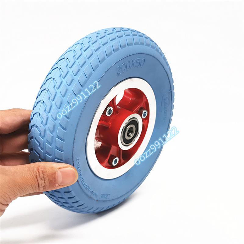 【木沐】8寸電動滑板車前輪 200x50高彈力減震鏤空實心輪胎整輪后輪配件