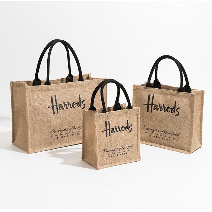 🔥新品特賣🔥 Harrods 英倫風情哈洛德 簡約棉麻料字母帆布包大容量收納袋手提包 便當包購物 媽媽包 單肩女包通勤包