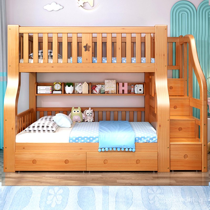 床架 上下鋪床架 雙人床 單人床 實木床 高架床 收納床上下床雙層床全實木兩層子母床雙人高低床交錯式上下鋪木床兒童床 K