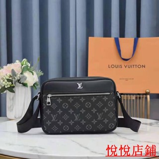 （悅悅二手）/岢*/Louis Vuitton LV路易威登 男肩背包 側背斜背包牛皮 時尚百搭 單肩斜挎包 L