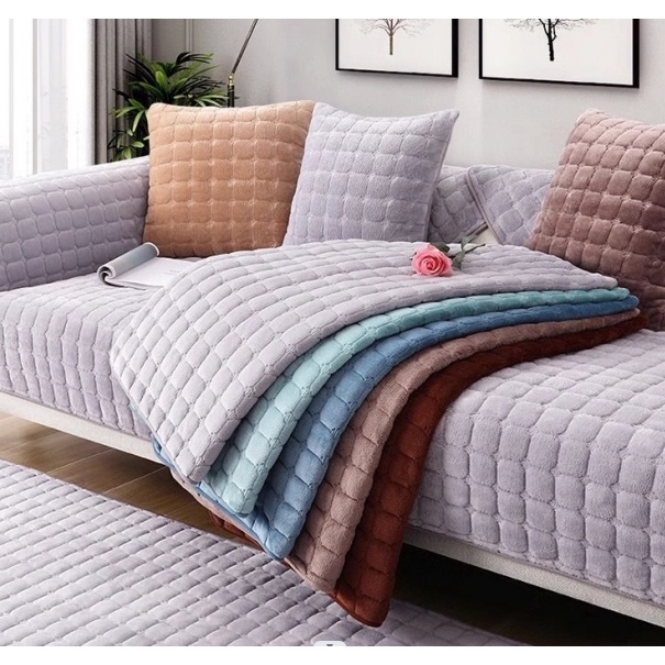 特價 沙發墊四季通用簡約冬季毛絨防滑布藝沙發套加厚法蘭絨沙發坐墊