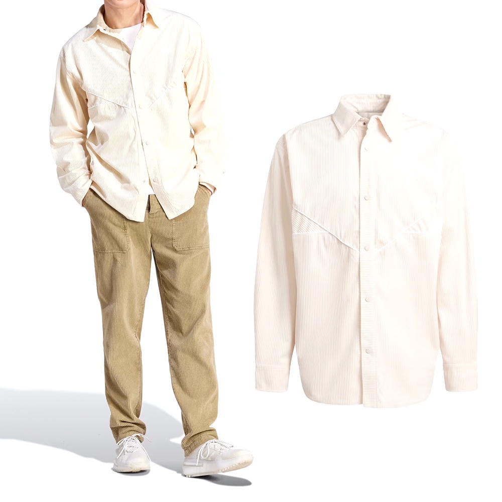 Adidas C+ Shirt 男 米白色 休閒 日常 穿搭 三葉草 襯衫 長袖 IM4444