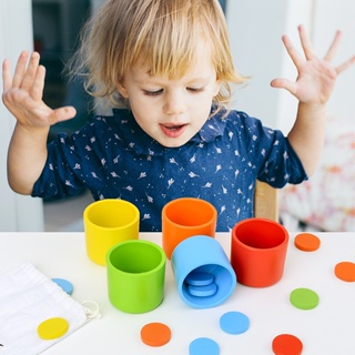 🔥限時下殺🔥顏色分類杯 幼兒園桌面遊戲 木製玩具開發 兒童益智多功能玩具
