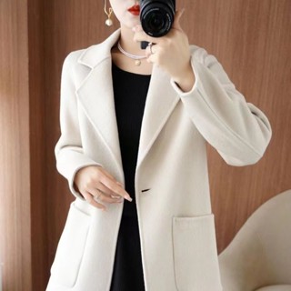 冬天大衣❤️女生冬季外套 韓版 保暖高檔減齡女風衣秋冬大碼中長版小個子毛呢寬鬆體閒洋氣外套春 風衣外套女裝 女裝 1OR