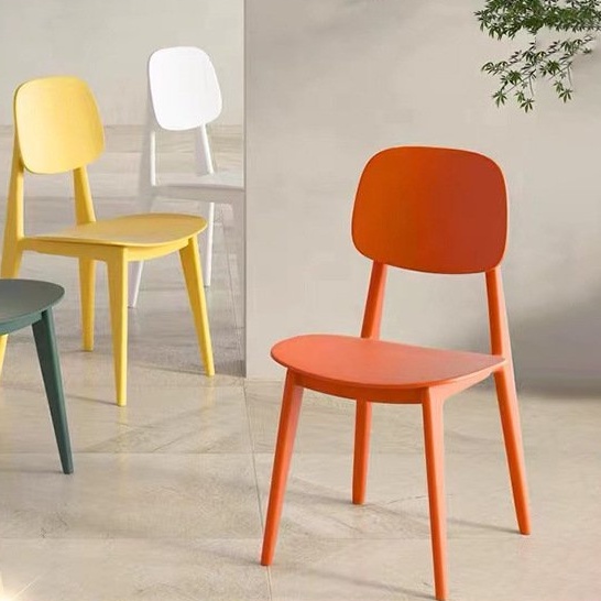 【廠傢直銷】北歐現代休閒椅餐椅全塑料椅子靠背椅洽談椅馬卡龍椅糖果椅子