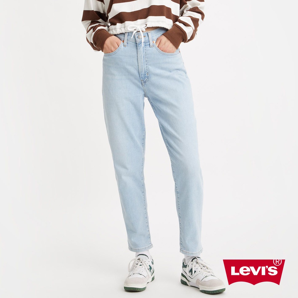 Levis 高腰上寬下窄修身窄管牛仔長褲 精工輕藍染水洗 及踝款 彈性布料 女 85873-0120 熱賣單品