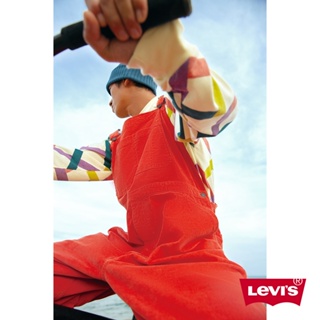 Levis 滑板系列 復古工裝燈心絨吊帶寬褲 加固耐磨工藝 鈕扣穿脫 彈性布料 赭紅 男 A2092-0002 熱賣單品