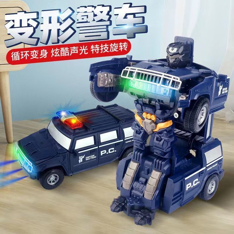 【台湾優選】網紅兒童高檔玩具電動悍馬警車變形金剛汽車裝甲坦克模型玩具
