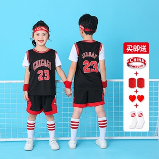 兒童籃球衣 運動服套裝 兒童球衣 男童短袖假兩件球衣 運動籃球訓練服 籃球球衣 團體服 籃球衣 籃球褲 兒童籃球服套裝