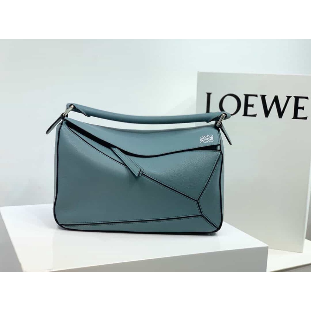 二手LOEWE Puzzle bag 中號幾何包 0160霧霾藍30CM