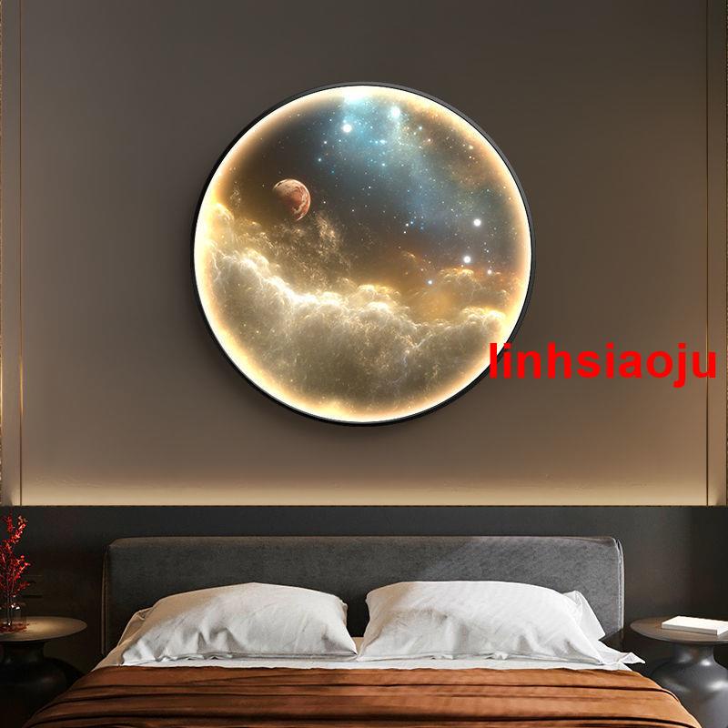 元旦促銷⿴月球壁燈星球圓形Led燈畫臥室床頭裝飾畫地球新創意玄關餐廳墻燈特價 €