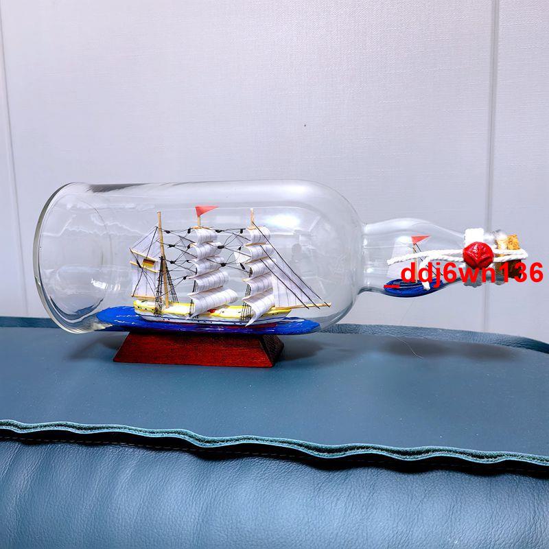 元旦促銷⿴地中海風格瓶中船漂流瓶帆船擺件客廳桌面裝飾許愿瓶兒童生日禮物
