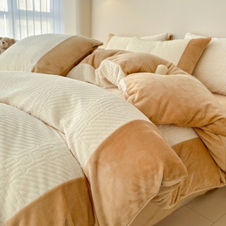 牛奶絨床包四件組 加厚保暖a類加厚被套 單人標準床包 雙人加大加厚床包四件組 被罩 床單 枕套 居家家