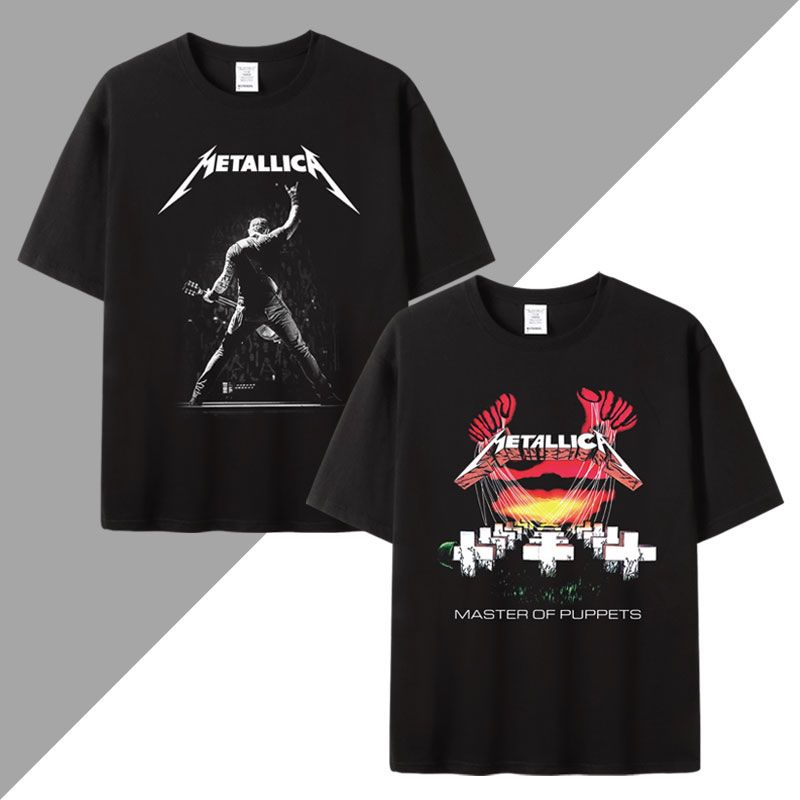 歐美重金屬搖滾樂隊metallica潮牌夏季新款T恤男女同款寬松上衣服《伊人》