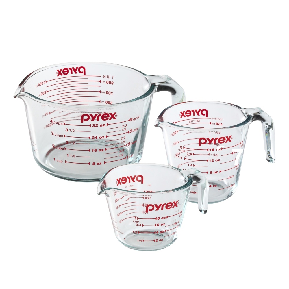 【康寧 Pyrex】 耐熱玻璃單耳量杯3入組(C01)/烘焙必備/烘焙用具