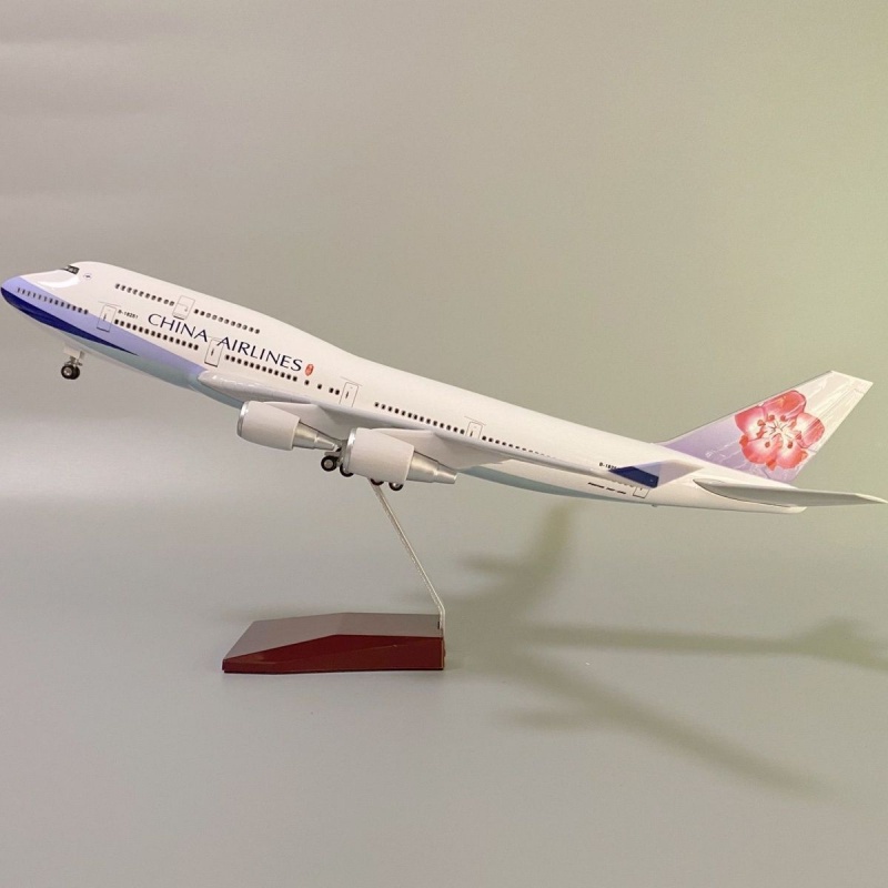 飛機模型  航空客機 民航客機 玩具模型 模型擺件 47cm帶輪子無燈 中華航空 350飛機模型 臺灣華航 747 仿真
