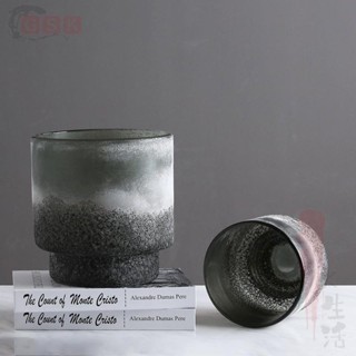 【GSK】裝飾 擺飾 新中式極簡手工玻璃粗砂花瓶裝飾時尚北歐客廳家居軟裝飾品擺件