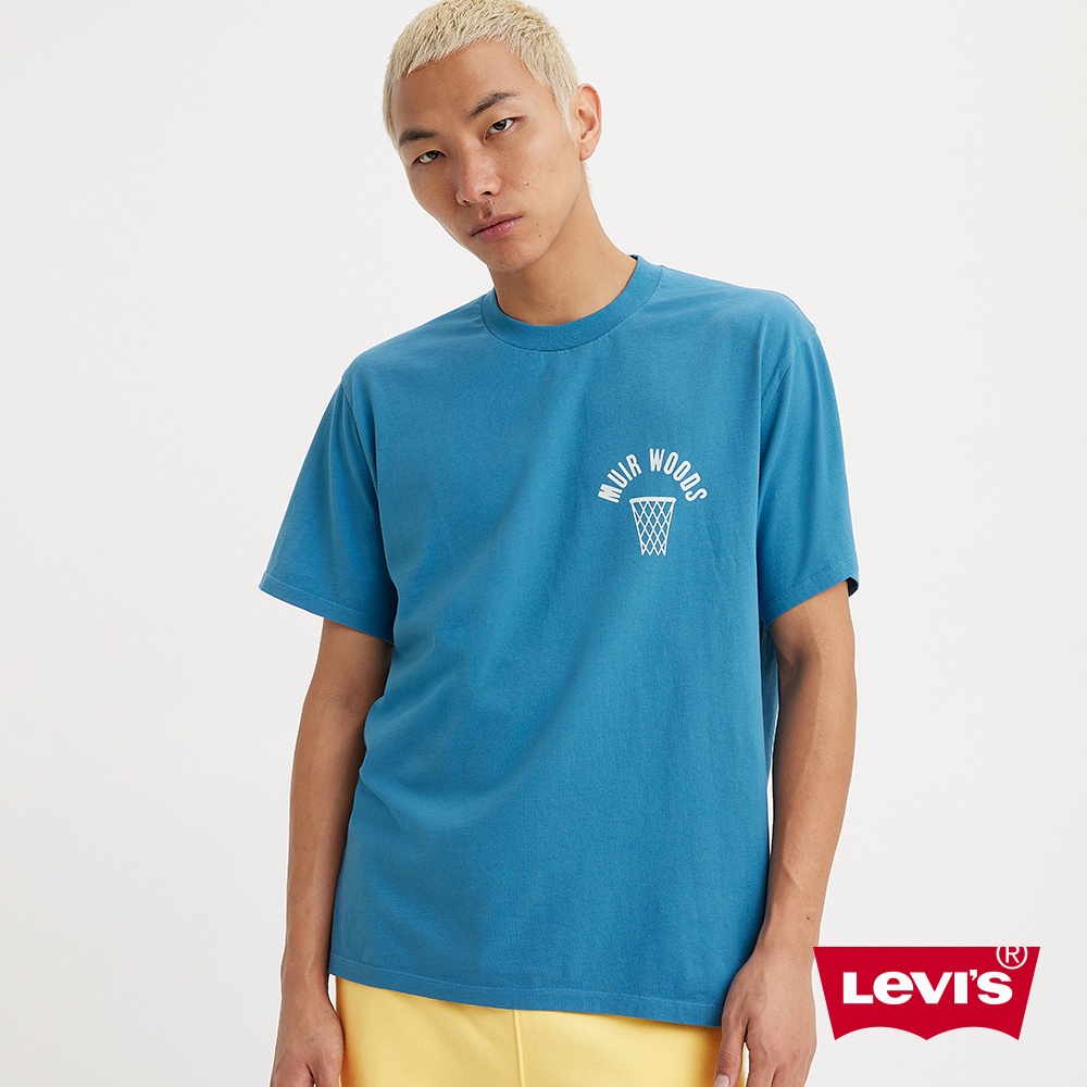Levis Gold Tab金標系列 男款 寬鬆版短袖素T恤 湖水藍 A3757-0030 熱賣單品