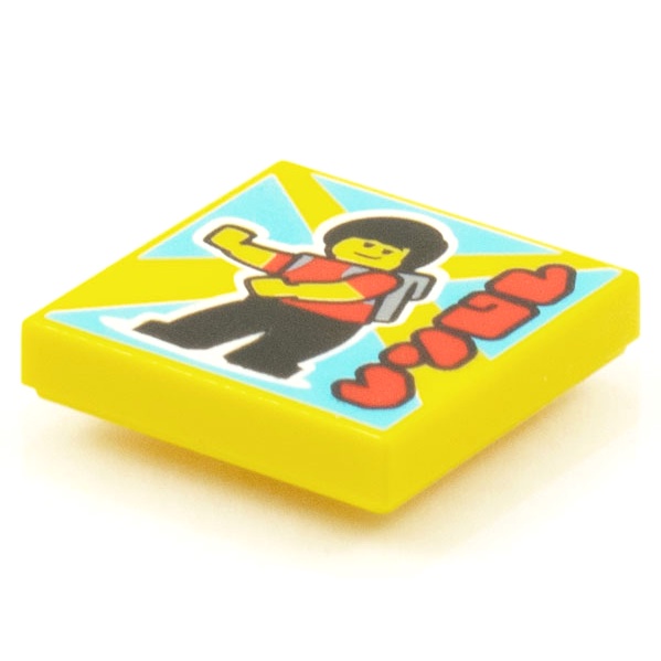 LEGO 樂高 黃色 2x2 平滑磚 印刷 背包舞蹈圖案 3068bpb1557