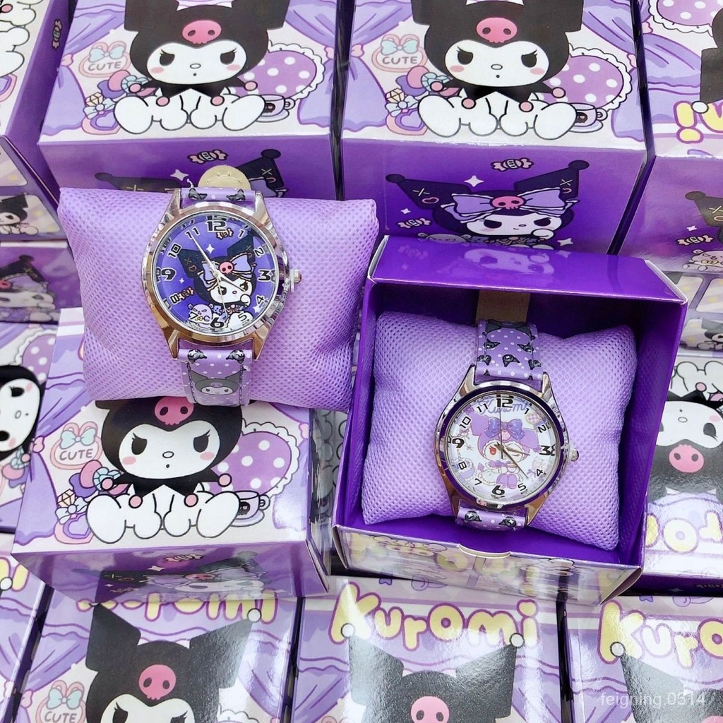 手錶 女生手錶 生日禮物 石英手錶 庫洛米手錶 卡通三麗鷗 小學生兒童手錶 可愛 女孩石英指針 禮盒套裝 AX21