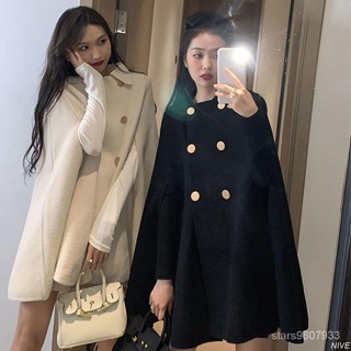 新款💯12/12特價披風斗篷保暖外套女小外套斗篷外套女秋冬英倫瑞毛呢大衣女新款百搭披肩上衣女韓版寬鬆披風毛呢大衣斗篷外套