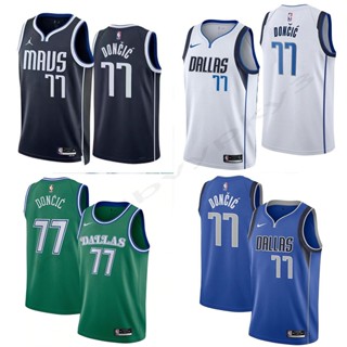 美版籃球衣 nba球衣 獨行俠隊 SW 球迷版 男子籃球服 東契奇 77號 比賽球衣 Dončić 球衣 唐西奇 小牛隊