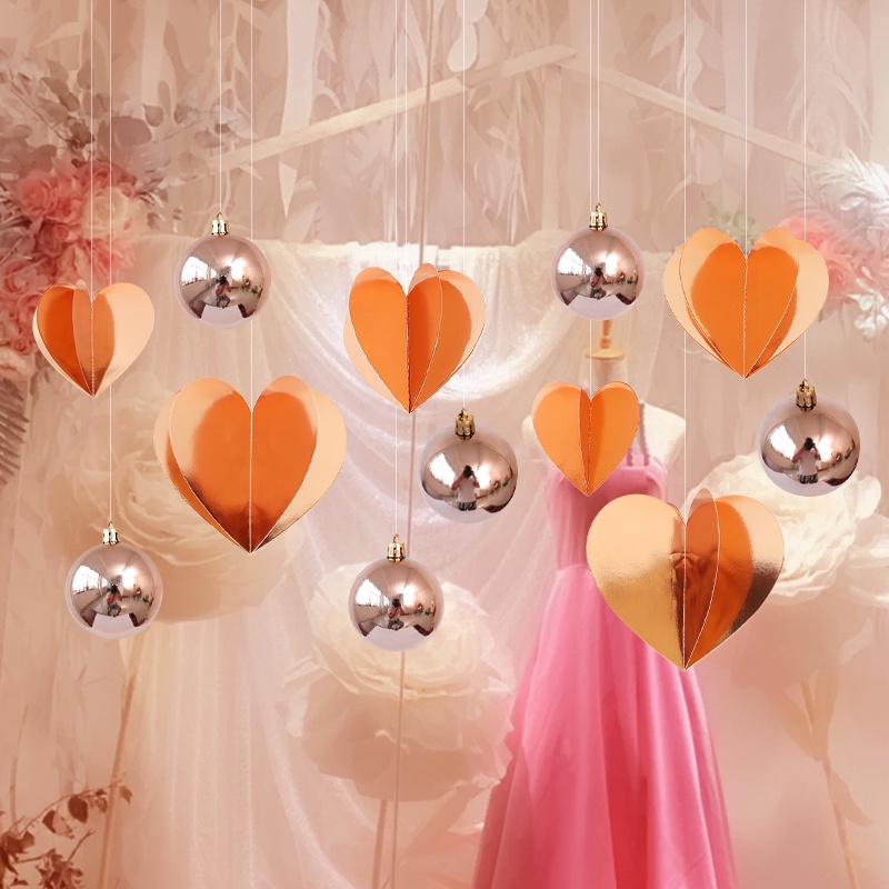 情人節 新年裝飾店面 場景佈置 光球 愛心 掛件 圓球 美容院 天花板 掛飾