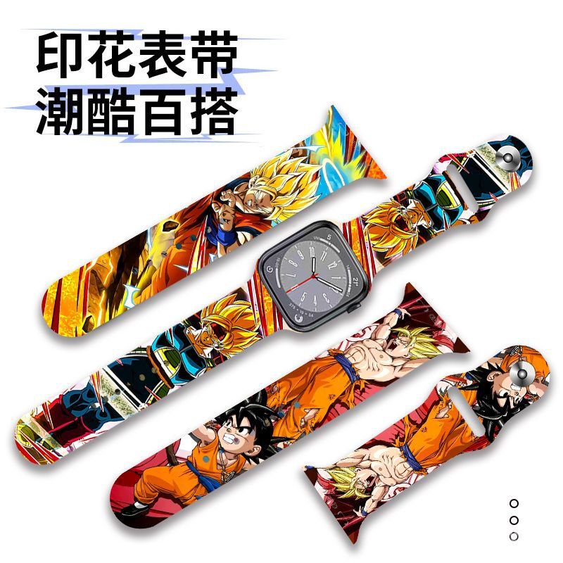 【果果心選】賽亞悟空印花高級錶帶適用ultra/SE手錶適用華強北S8時尚錶帶
