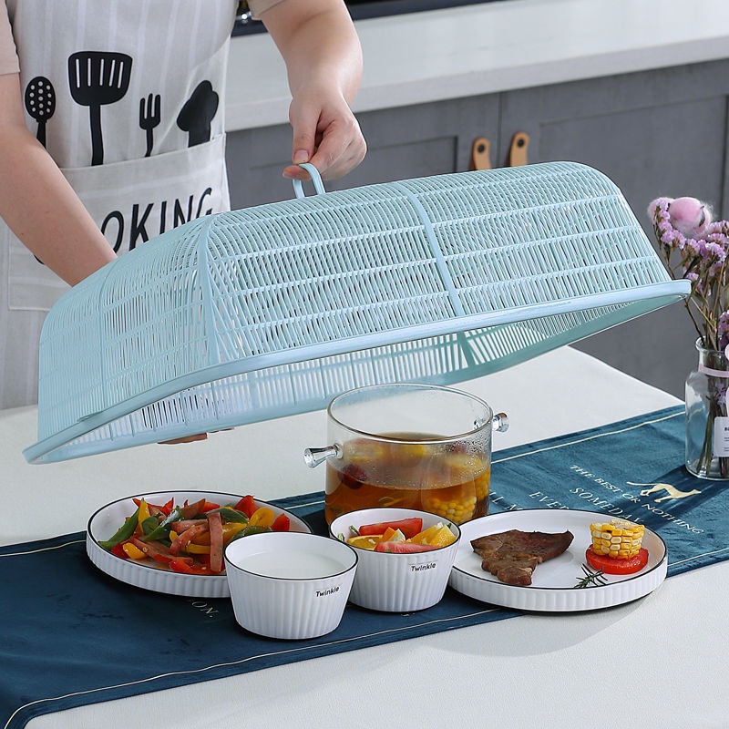 廚房好物😄❥ 長方形菜罩塑料遮菜罩家用防塵蓋飯罩剩菜防蒼蠅餐桌罩廚房神器