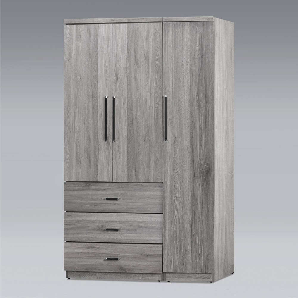 Homelike 肯特4x7衣櫃-灰橡色 衣櫥 吊衣櫃 收納櫃 置物櫃 櫥櫃