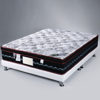YoStyle 都爾三線涼感布乳膠獨立筒床墊+床架-單人3.5尺/雙人5尺/雙人加大6尺 專人配送