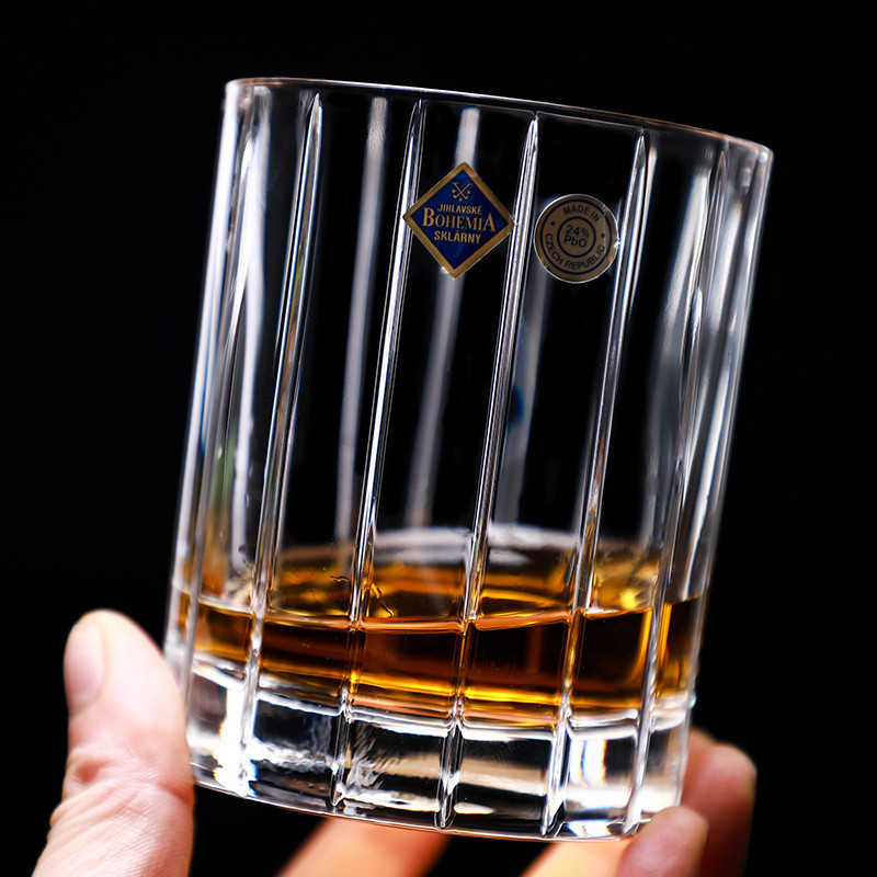 “进口酒杯”捷克進口BOHEMIA水晶玻璃威士忌杯經典豎紋款柯林杯果汁杯啤酒杯