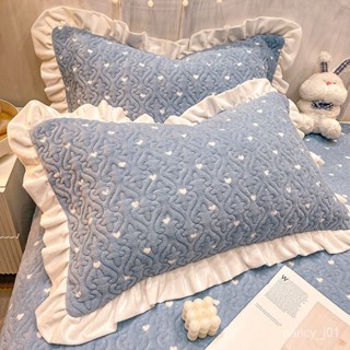 優選好貨 冬季牛奶珊瑚絨枕套一對裝網紅款高端加厚毛絨枕頭套單個48x74cm A2BF