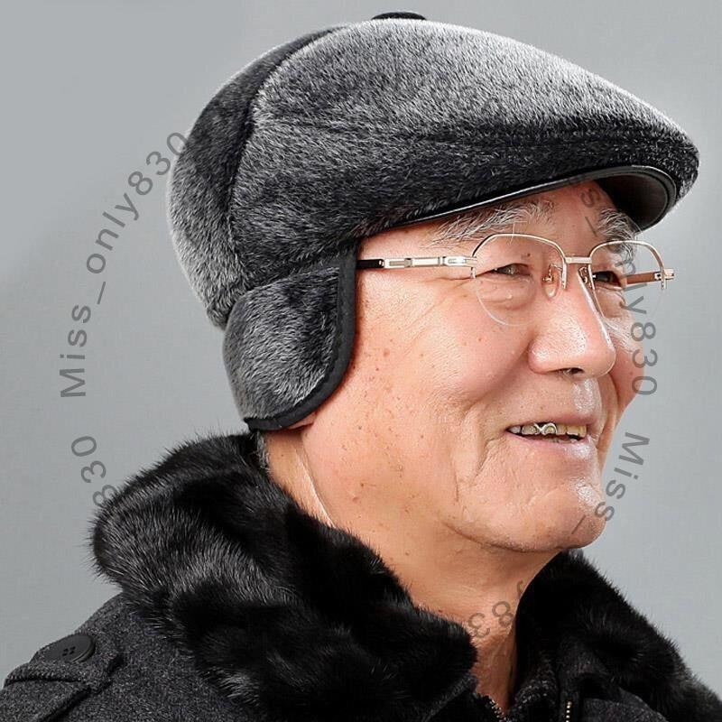 老年保暖帽 中老年帽 老年保暖帽 帶遮耳保暖帽 冬季中老年保暖護耳老頭帽子老人前進鴨舌帽60-70-80歲爺爺爸爸男