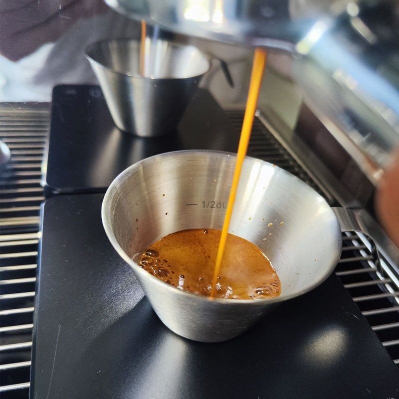【台灣出貨】不銹鋼意式濃縮咖啡盎司杯espresso萃取杯歐式長柄量杯純色帶刻度