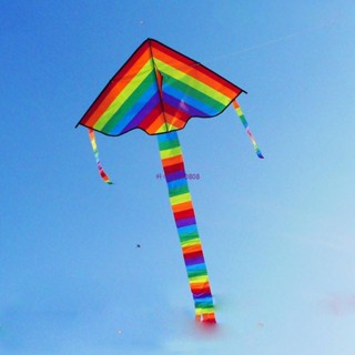 Colorful Rainbow Kite Long Tail Nylon Outdoor Kites Flying T