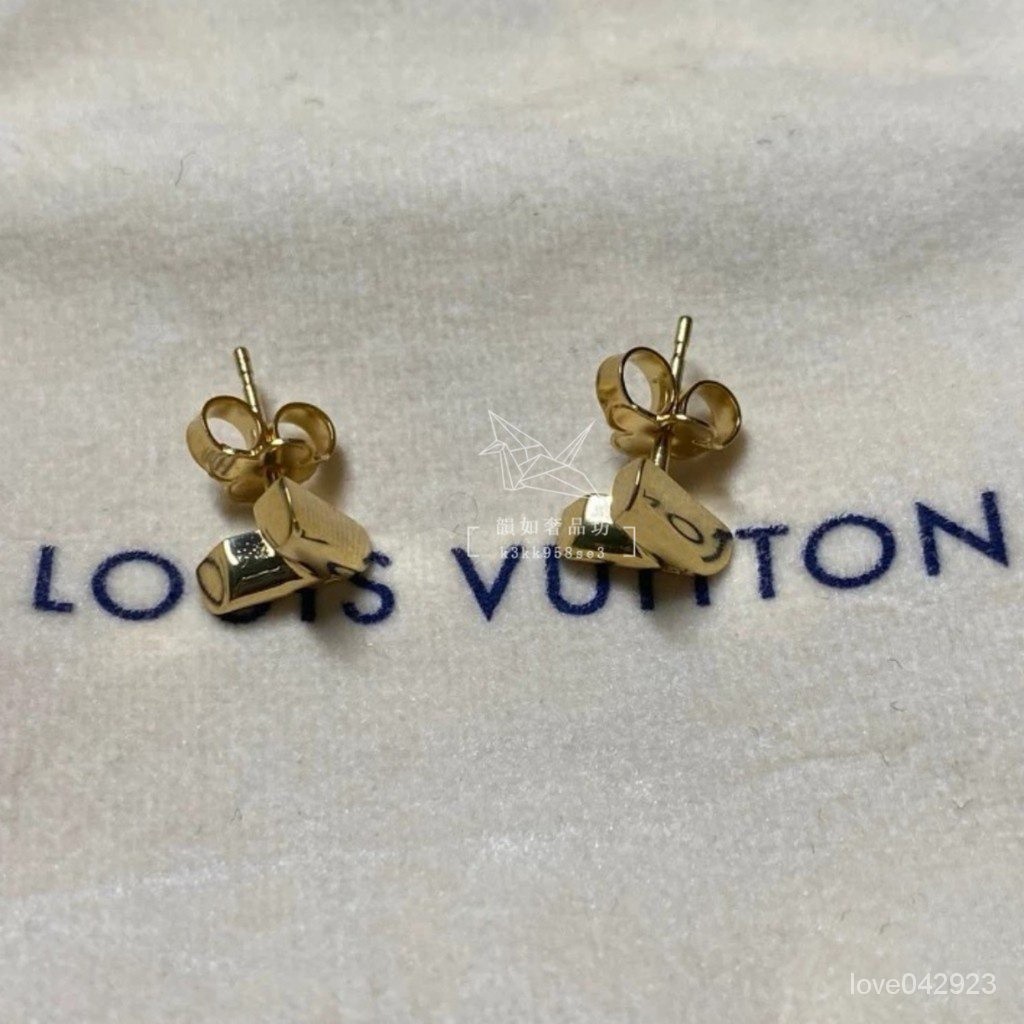 凯丽二手-LOUIS VUITTON LV Essential V 形耳釘 女款 金色 耳環