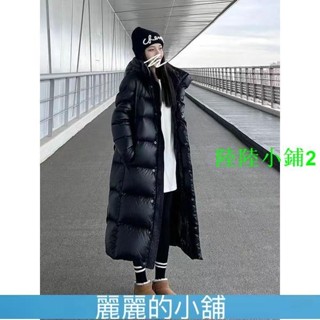 (陸陸小鋪2）冬季外套女❤️黑色羽絨服女長版加厚過膝男女情侶版黑金白鴨絨免洗冬季寬鬆外套 防寒保暖外套 羽絨外套 大衣外