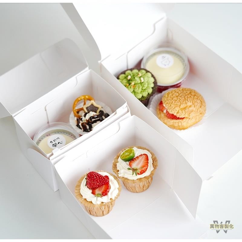 🍰【現貨】包裝盒 空盒 下午茶4寸千層蛋糕包裝紙杯蛋糕卷盒 面包泡芙盒子 紙盒