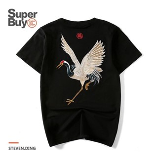 【Superbuy】純棉短袖T恤/合身版型時尚刺繡短T 日系原宿風大碼男裝/休閒百搭/潮流套頭衫T-shirt港風情侶裝