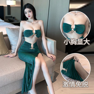 臺灣發貨 現貨 情趣內衣 情趣 抹胸緊身高開叉包臀長裙 情趣睡衣 情趣衣服 角色扮演 性感洋裝 夜店洋裝 性感套裝 夜店