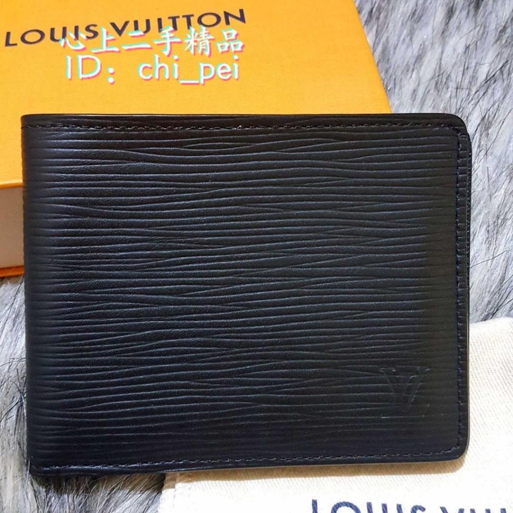 心上二手 LV Louis Vuitton Multiple 皮革短夾 M60662 男士 EPI 水波紋 錢包 皮夾