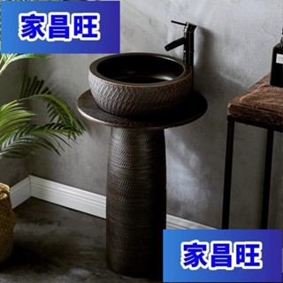 【JCW】戶外洗手盆庭院立柱盆工業風洗手檯池一體陽臺落地式洗臉盆立柱式E6