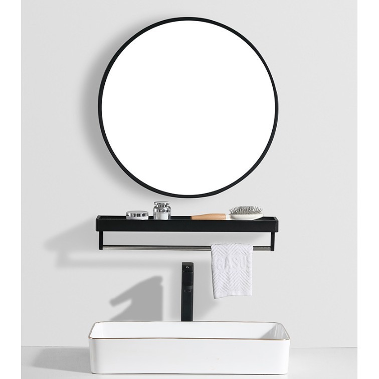 【下殺價】直徑30/40/50/60cm歐式鐵藝壁掛鏡圓形鏡子化妝鏡試衣鏡浴室鏡裝飾鏡掛鏡圓鏡創意鏡 浴鏡 圓鏡限時