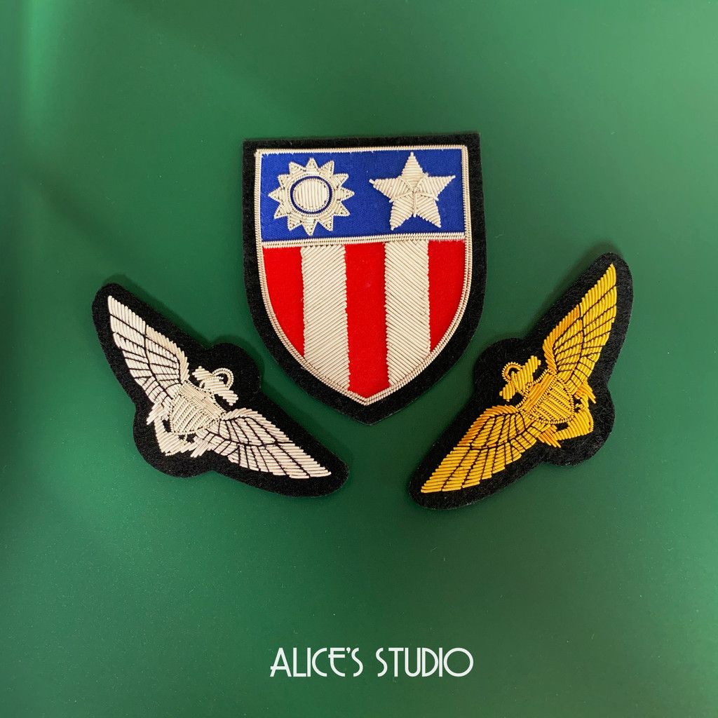 手工 刺繡 歐美 援華 飛虎隊 胸章 魔術貼 CBI 陸戰隊 臂章 皮衣 徽章 補丁 貼