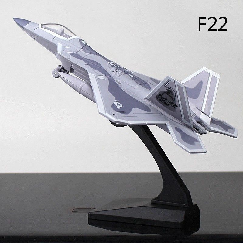 仿真飛機F22合金戰斗機模型回力軍事金屬模型桌面擺件兒童玩具