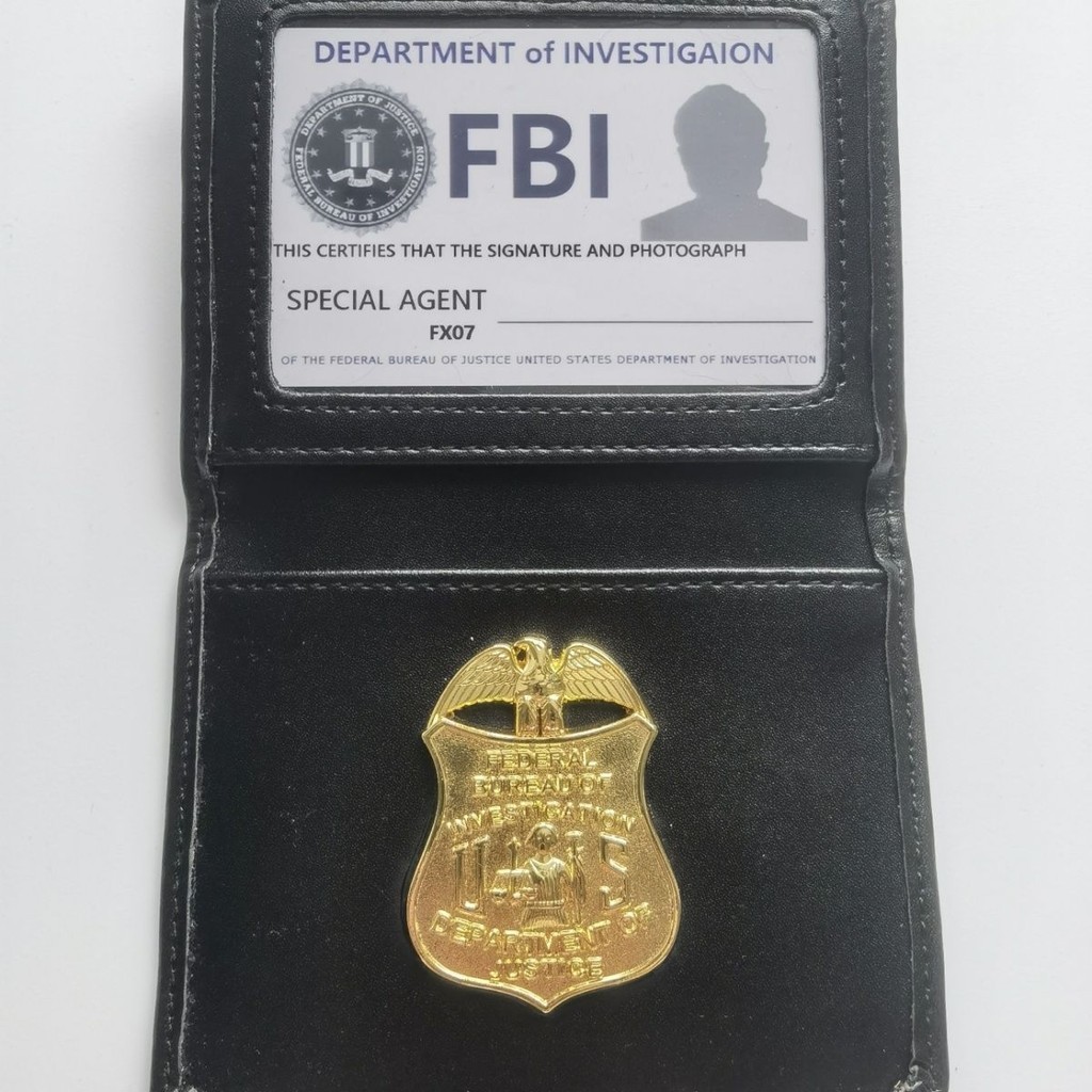 【台灣爆火】美國聯邦調查局FBI金屬徽章證件卡包影視道具