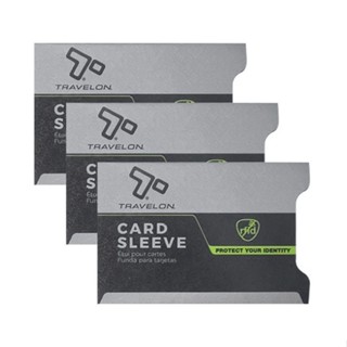 台灣現貨 美國《TRAVELON》RFID防護紙卡套(灰3入) | 卡片夾 識別證夾 名片夾 RFID辨識